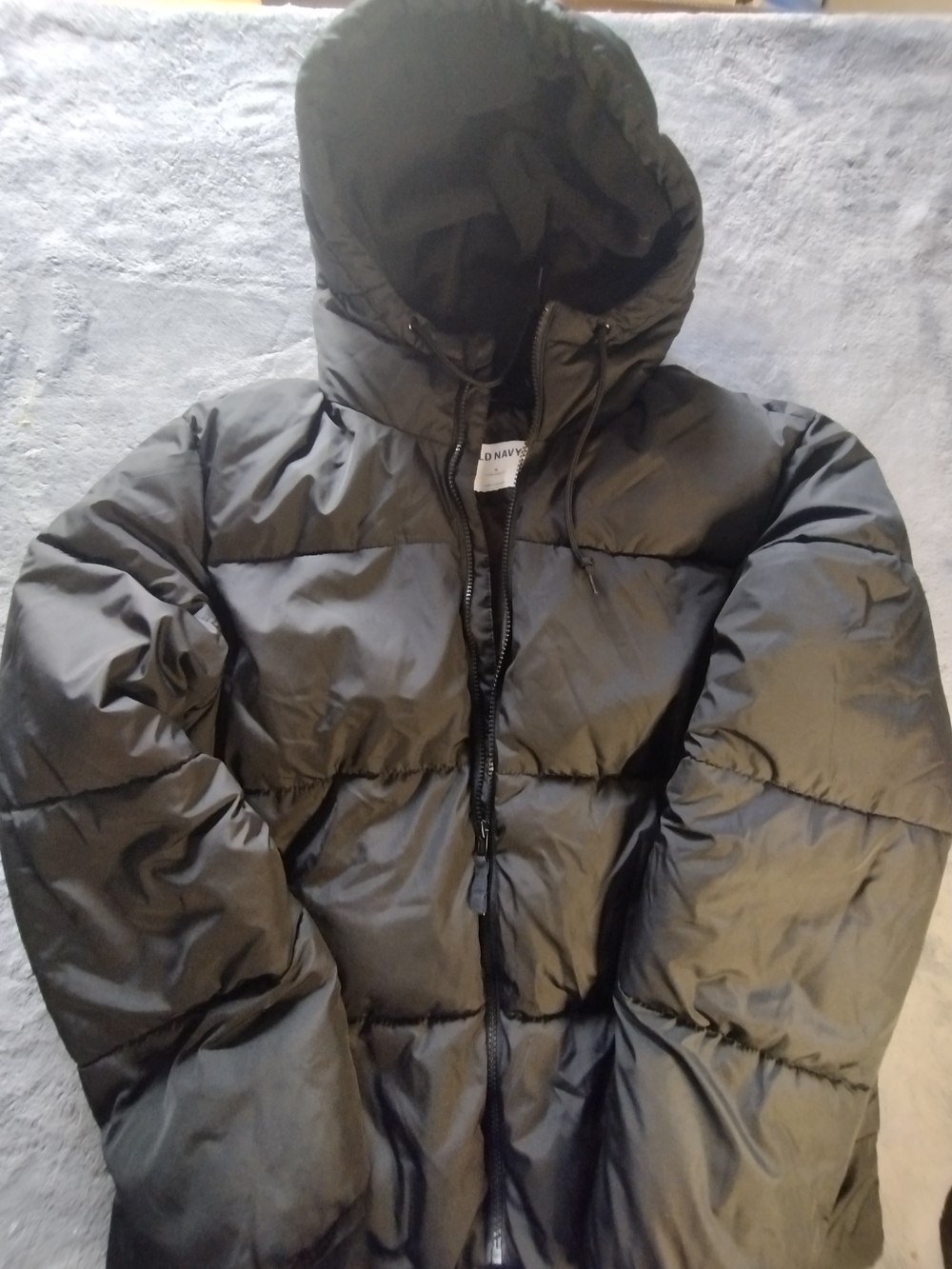 Old Navy Black Medium Puffer Jacket with Hood